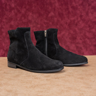La Canadienne Women Waterproof Black Suede Zip Fashion Dress Ankle Boots sz 7.5