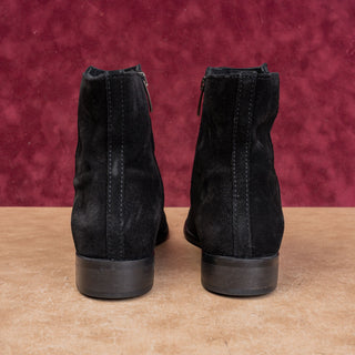 La Canadienne Women Waterproof Black Suede Zip Fashion Dress Ankle Boots sz 7.5