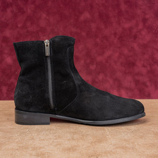 La Canadienne Women Waterproof Black Suede Zip Fashion Dress Ankle Boots sz 7.5
