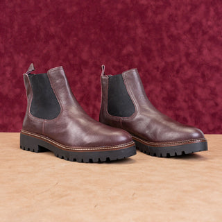 Caslon Women Miller Burgundy Leather Water Resistant Chelsea Ankle Boots Sz 12