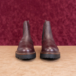 Caslon Women Miller Burgundy Leather Water Resistant Chelsea Ankle Boots Sz 12