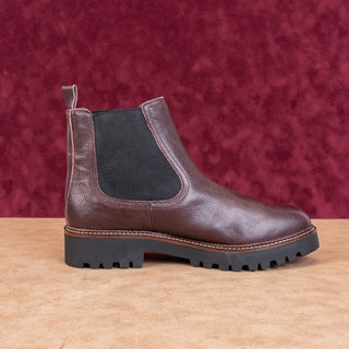 Caslon Women Miller Burgundy Leather Water Resistant Chelsea Ankle Boots Sz 12