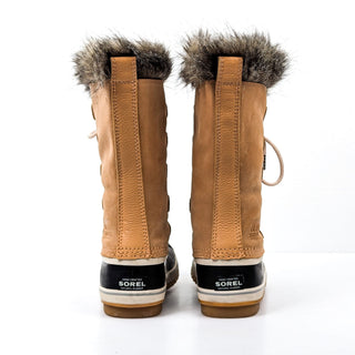 Sorel Women Joan of Artic Tan Faux Fur Waterproof Snow Winter Boots size 9.5