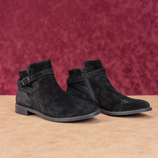 Paul Green Women Reeve Black Suede Buckle Dress Ankle Boots sz 7.5US 5AUS