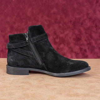 Paul Green Women Reeve Black Suede Buckle Dress Ankle Boots sz 7.5US 5AUS