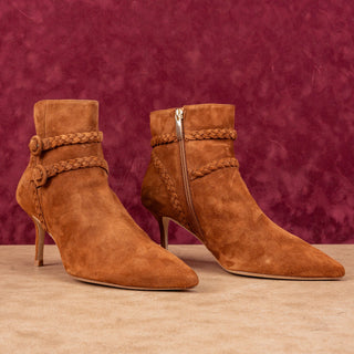 L'Agence Women Lorelei Pointed Toe Brown Dressy Office Boots 9.5US EUR39.5