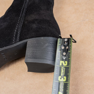 Aquatalia Women Nova Black Suede Classic Riding Stretch Panel Tall Boots sz 6.5