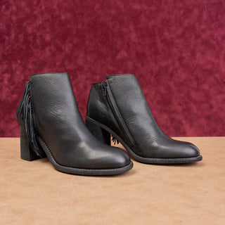 See By Chloe Women Modern Western Fringe Black Leather Boots 10-10.5US EUR 41