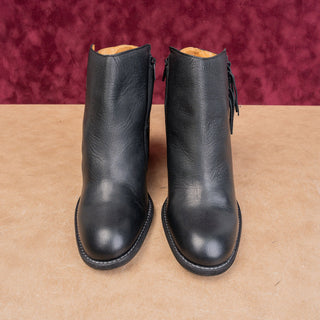 See By Chloe Women Modern Western Fringe Black Leather Boots 10-10.5US EUR 41