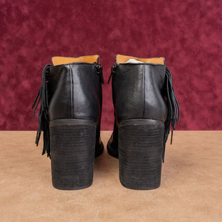 See By Chloe Women Modern Western Fringe Black Leather Boots 10-10.5US EUR 41