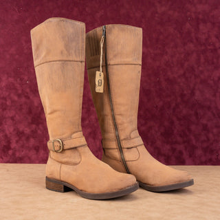 Born Women Braydon Brown Distress Brown Leather Farm Riding Knee Boots sz 6.5