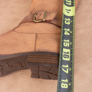 Born Women Braydon Brown Distress Brown Leather Farm Riding Knee Boots sz 6.5