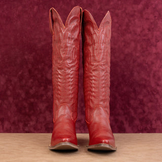Dingo Women Raisin Red Leather Tall Western Cowboy Party Boots sz 6