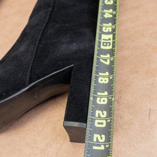 Calvin Klein Women Dawn Black Suede Fashion Heel Zip Knee Boots sz 10
