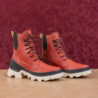 Sorel Women Brex Lace-up Warp Red Waterproof Winter Ankle Boots sz 7