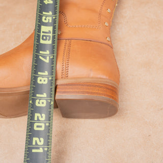 Franco Sarto Women Roxanna Brown Leather Classic Riding Stud Tall Boots sz 6.5