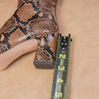 Veronica Beard Women Marla Snake Print Leather Back Zip Fashion Ankle Boots sz 6.5
