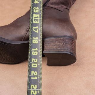 Rockport Women Brown Leather Suede Vintage 90s Fleece Riding Wide Calf Boots 10