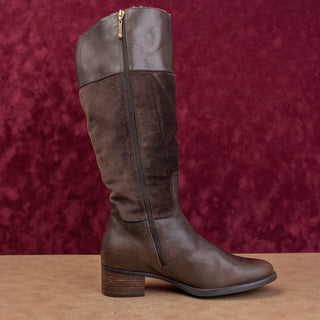 Rockport Women Brown Leather Suede Vintage 90s Fleece Riding Wide Calf Boots 10