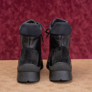 Karl Lagerfeld Men Black Leather Lace-up Lug Fashion Combat Boots sz 9.5US EUR42.5