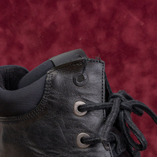 Karl Lagerfeld Men Black Leather Lace-up Lug Fashion Combat Boots sz 9.5US EUR42.5