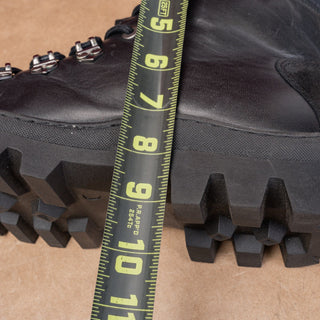 Karl Lagerfeld Men Black Leather Lace-up Lug Fashion Combat Boots sz 9.5US EUR42.5