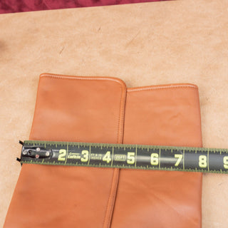 Reiss Women Brown Leather Wide  calf Dress Office Pointy Knee Boots 10.5US EUR41