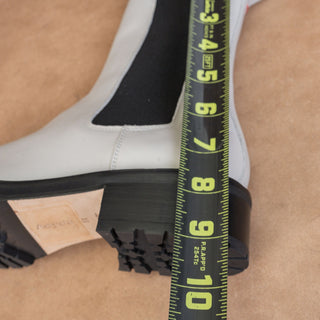 Aeyde Women Simone White Leather Chelsea Dress Fashion Boots sz 7US EUR38