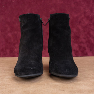 Lanvin Paris Women Black Suede Dress Zip Wedge Ankle Booties 7US EUR 37.5