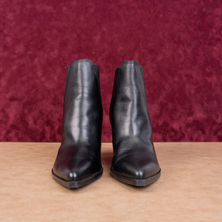 Marc Fisher Women Gadri Western Cowboy Boho Black Leather Ankle boots sz 12