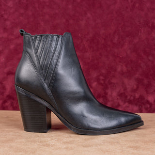 Marc Fisher Women Gadri Western Cowboy Boho Black Leather Ankle boots sz 12