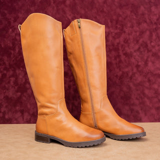 Nordstrom Women Oliver Caramel Leather Zip Equestrian Riding Tall Boots sz 6