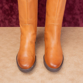 Nordstrom Women Oliver Caramel Leather Zip Equestrian Riding Tall Boots sz 6