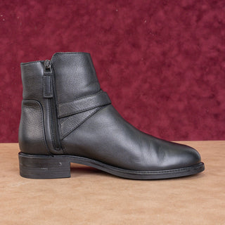Aquatalia Women Nellie Black Leather Buckle Fashion Ankle Boots sz 10