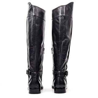 Vince Camuto Women Ovar Black Leather Buckle Riding Knee Boots size 6.5