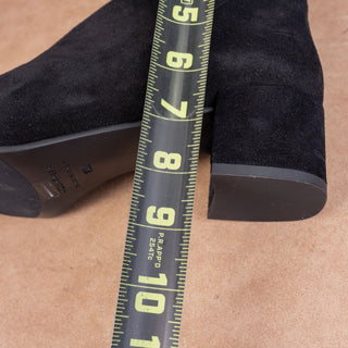 Aquatalia Women Black Italian Weatherproof Suede Zip Ankle Dress Office Boots sz 10.5
