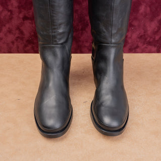 Vince Women Black Leather Classic Riding Equestrian Fashion Boots sz 8.5US EUR39