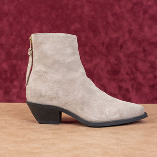 AllSaints Women Lenora Beige Suede Western Boho Zip Ankle Boots 8.5-9US EUR 39