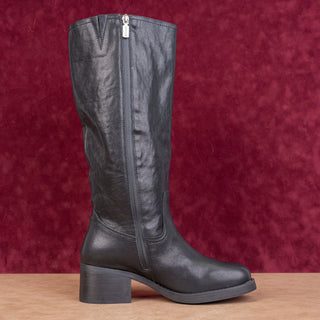 Blondo Women Cam Black Leather Waterproof Wide Calf Festival Boho Knee Boots 10