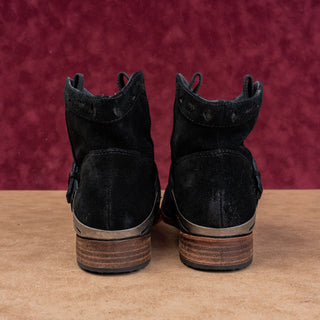 UGG Women Austin Black Suede Western Low Boho Cottage Ankle Boots sz 10