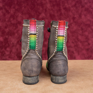 Steve Madden Women Taco Vintage Y2K Grey Stone Leather Studded Combat Boots sz 7