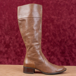 Born Women Brown Leather Western Block Heel Knee Boots sz 9US EUR40.5