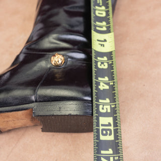 Salvatore Ferragamo Wmn Black Leather Narrow Riding Equestrian Knee Boots sz 5.5