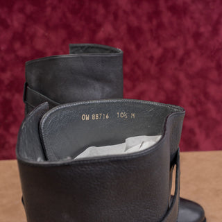 Stuart Weitzman Women Vintage Y2K Black Leather Moto Festival Grunge Boots 10.5