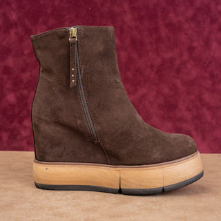Paloma Barcelo Deadstock Disa Brown Suede Platform Zip Fashion Boots 10US EUR40
