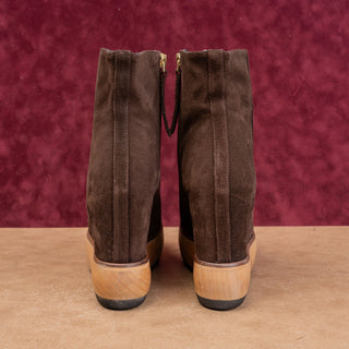 Paloma Barcelo Deadstock Disa Brown Suede Platform Zip Fashion Boots 10US EUR40