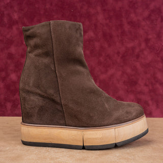Paloma Barcelo Deadstock Disa Brown Suede Platform Zip Fashion Boots 10US EUR40