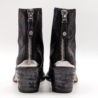 Rag&Bone Women Moto Biker Boots Metal Point Black Leather  size 9.5 EUR 39.5