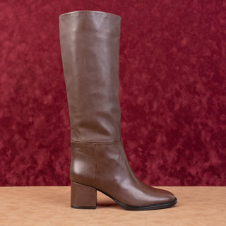 Nordstrom Women Helia Brown Leather Fashion Riding Knee Boots sz 7