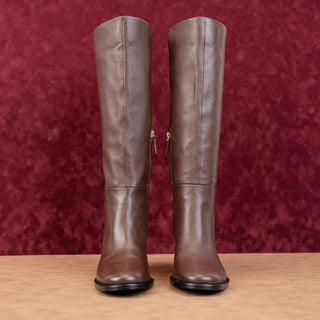 Nordstrom Women Helia Brown Leather Fashion Riding Knee Boots sz 7